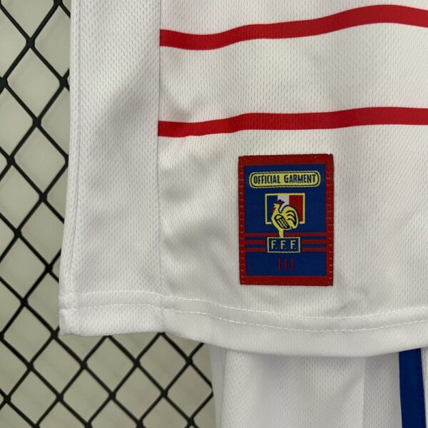 France 1998 Away Kids Retro Jersey And Shorts - Image 3