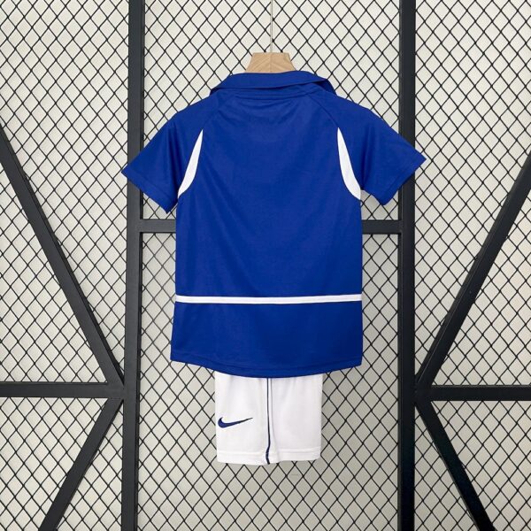 Brazil 2002 Away Kids Retro Jersey And Shorts - Image 2