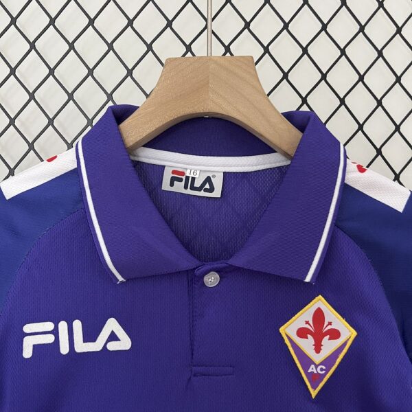 Fiorentina 1998/99 Home Kids Retro Jersey And Shorts - Image 6