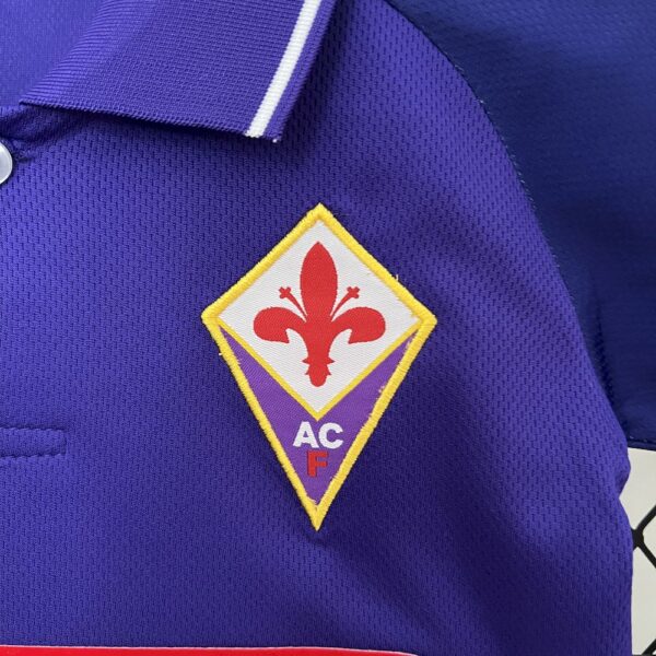 Fiorentina 1998/99 Home Kids Retro Jersey And Shorts - Image 4