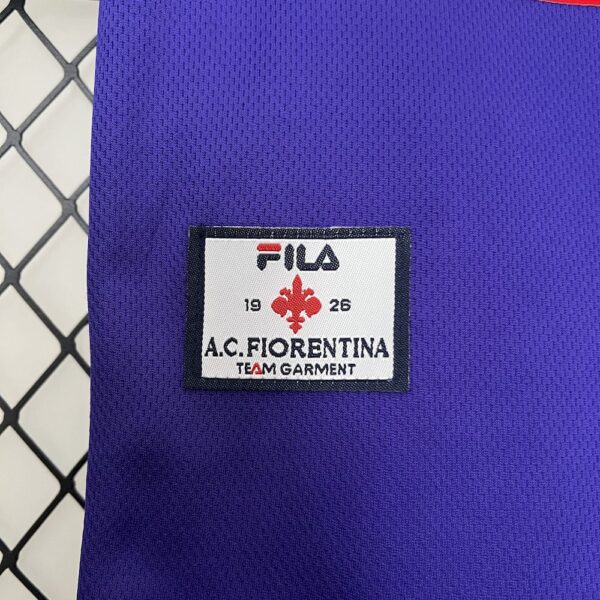 Fiorentina 1998/99 Home Kids Retro Jersey And Shorts - Image 3