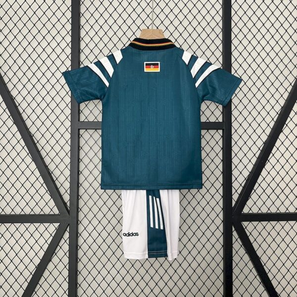 Germany 1996 Away Kids Retro Jersey And Shorts - Image 2