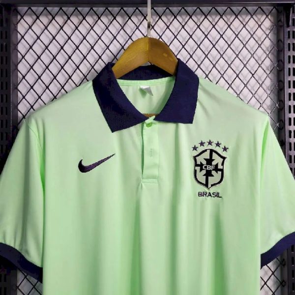 Brazil 2023/24 Light Green Polo Jersey - Image 2