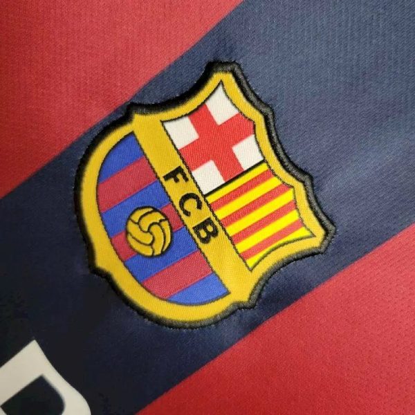 Barcelona 2014/15 Home Kids Retro Jersey And Shorts - Image 4