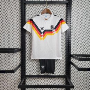 Germany 1992 Home Kids Retro Jersey And Shorts