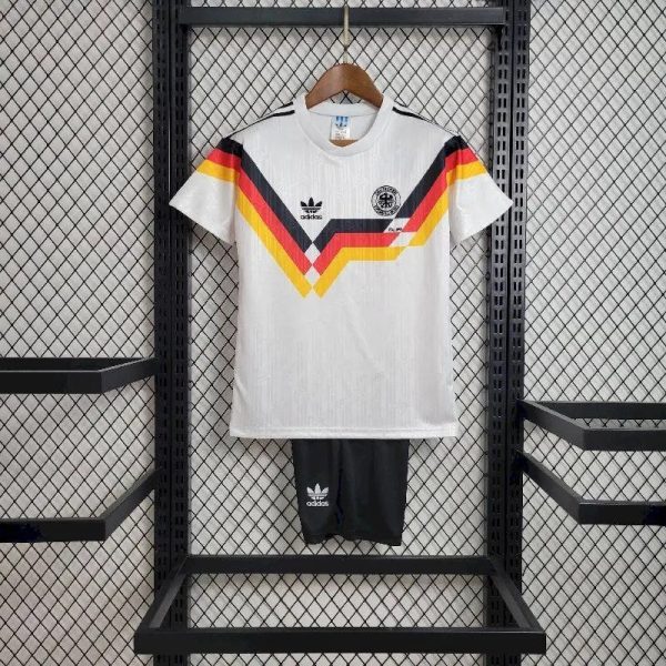 Germany 1992 Home Kids Retro Jersey And Shorts