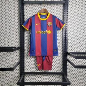 Barcelona 2010/11 Home Kids Retro Jersey And Shorts
