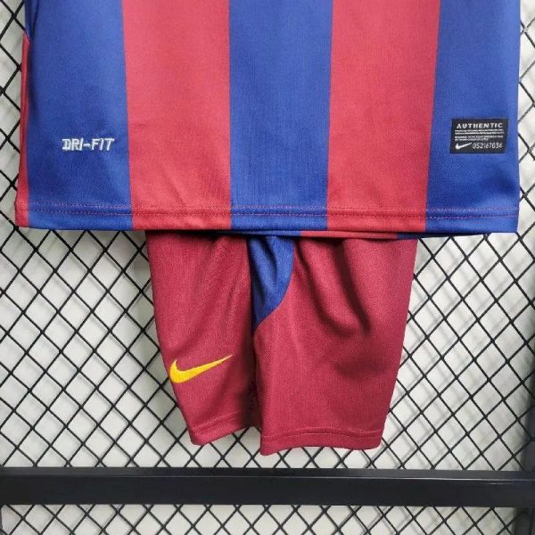 Barcelona 2010/11 Home Kids Retro Jersey And Shorts - Image 7