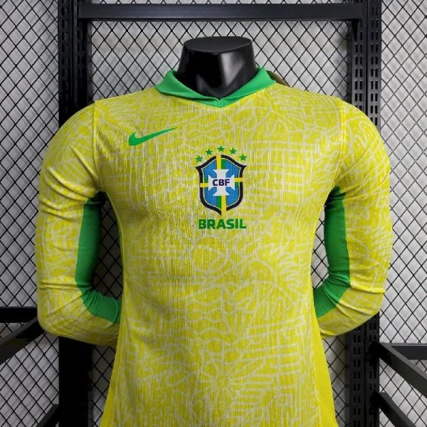 Brazil 2024/25 Home Long Sleeves Jersey Player Version - Image 2