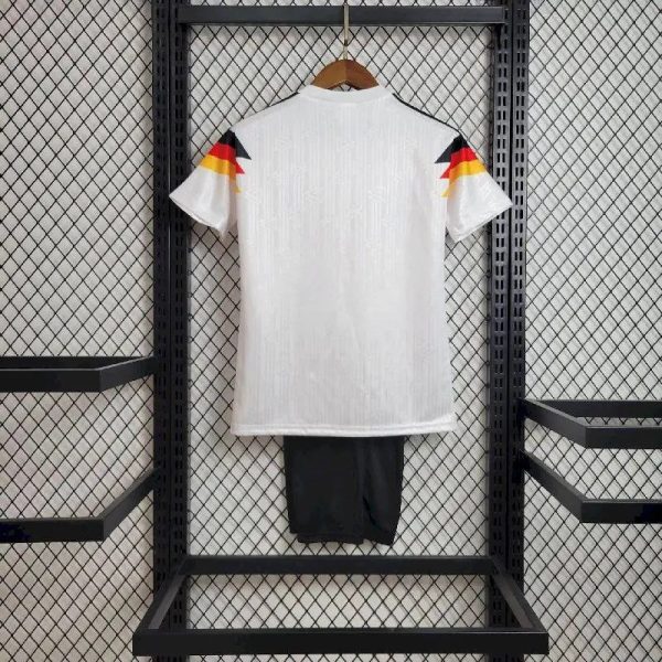 Germany 1992 Home Kids Retro Jersey And Shorts - Image 7